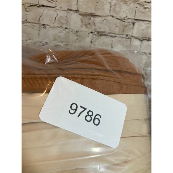 Chicwish Front Pleats Splicing Dress Womens Large Copper & Cream Pleated Layered - Picture 11 of 14